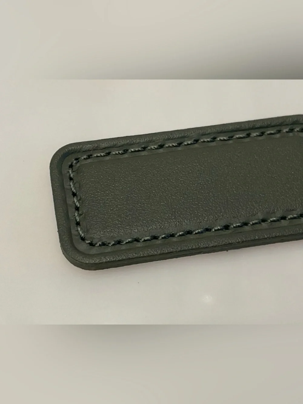 NEW Tumi Extra Small 2” x 15/16” Leather Monogram Patch - HUNTER GREEN color